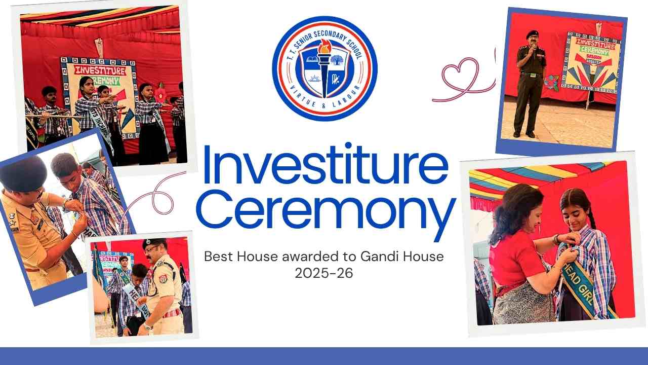 Young leaders were entrusted with responsibility at the Investiture Ceremony, while Gandhi House received the Best House Trophy for the session 2025–26.